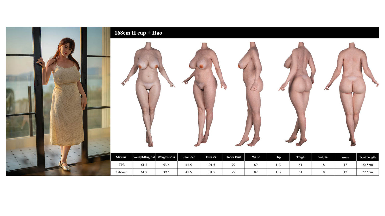 Hao sexdukke (Starpery 168 cm H-cup TPE+silikon)