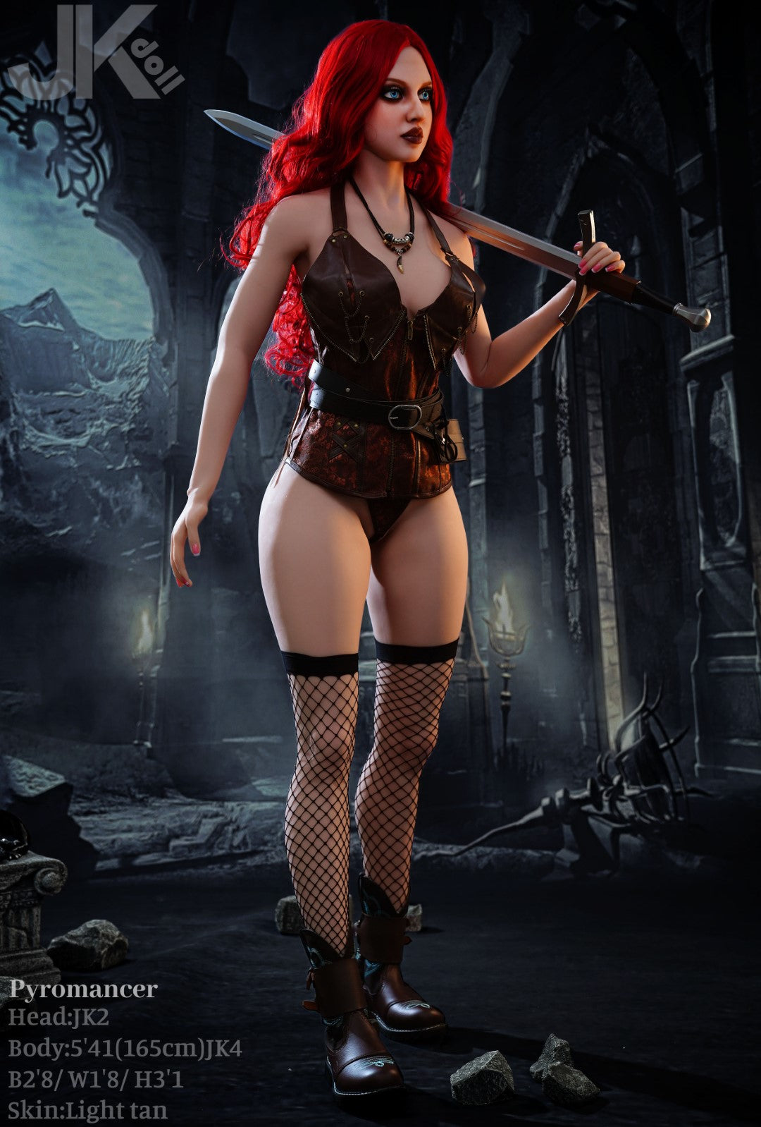 Pyromantikk sexdukke (JK-Doll 165 cm D-cup JK2 TPE)