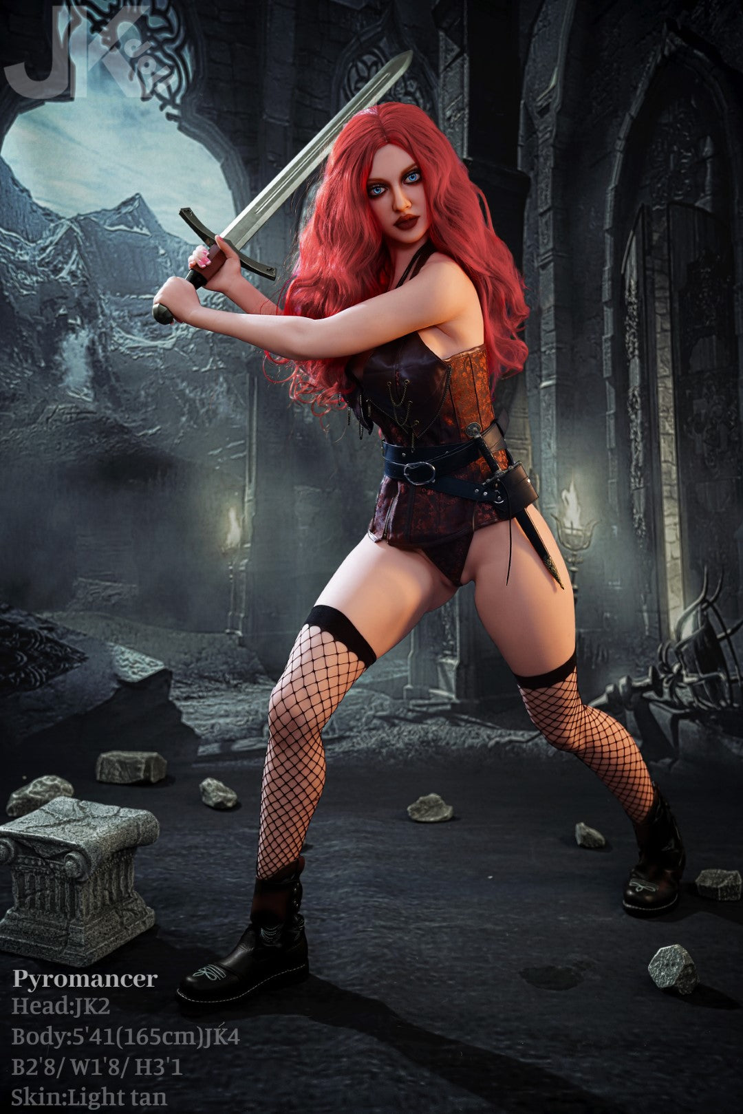 Pyromantikk sexdukke (JK-Doll 165 cm D-cup JK2 TPE)