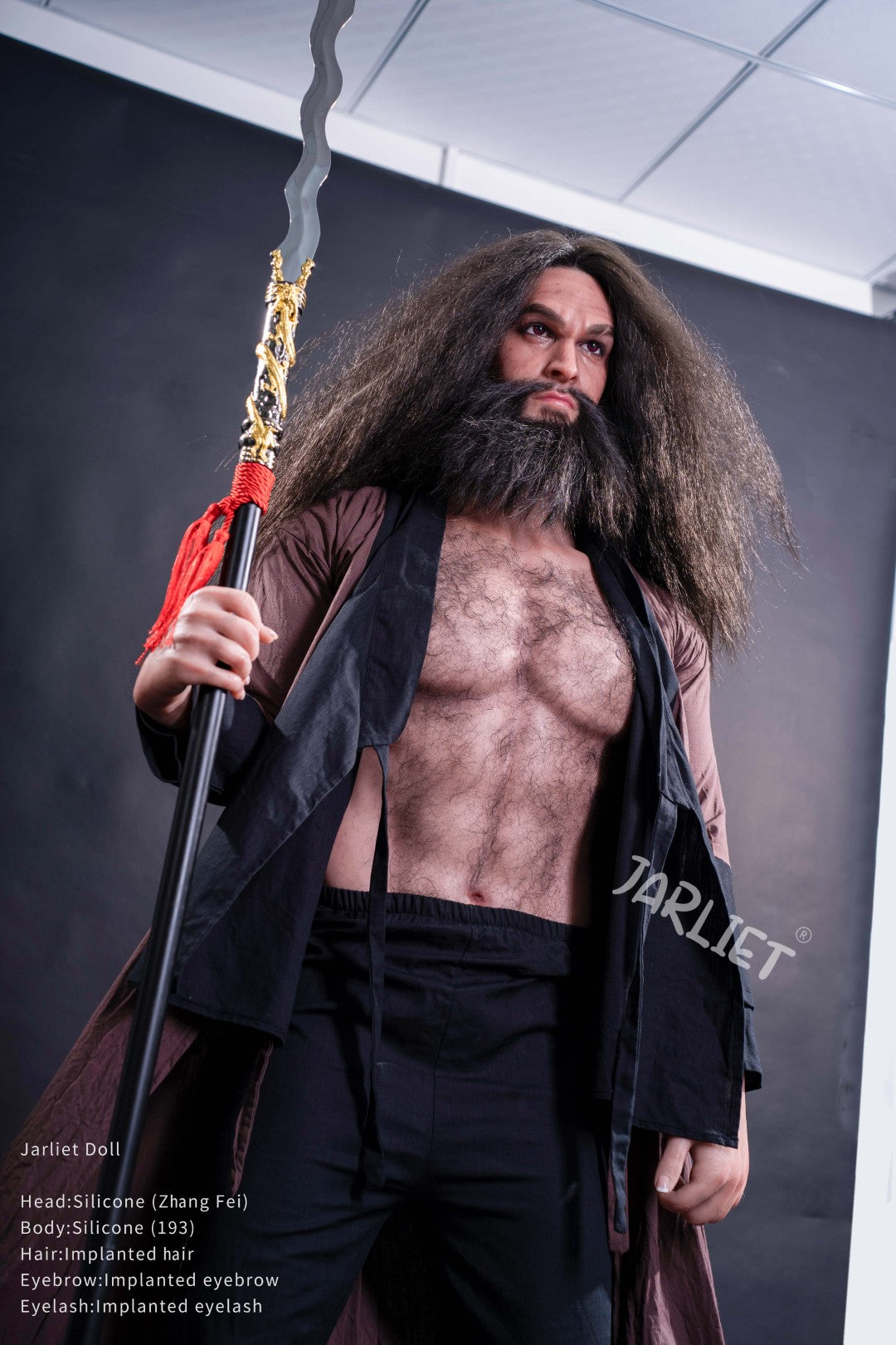mannlig sexdukke Zhang Fei fra Jarliet - 193 cm realistisk dukke med muskelkropp