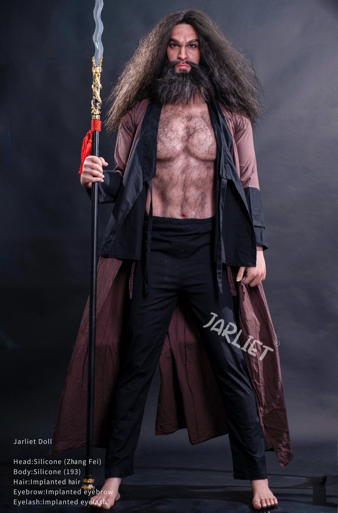 mannlig sexdukke Zhang Fei fra Jarliet - 193 cm realistisk dukke med muskelkropp