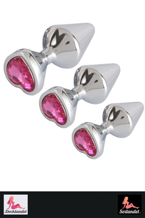 Butt plug in aluminum - set with 3 sizes