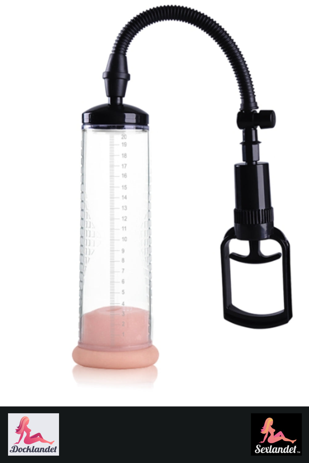 Penispumpe for utvidelse og hardere ereksjon – 70×220 mm | Svart design