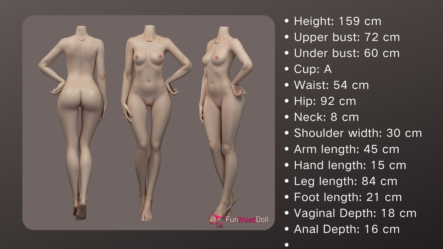 Amy sexdukke (FunWest Doll 159 cm A-cup #041S silikon)
