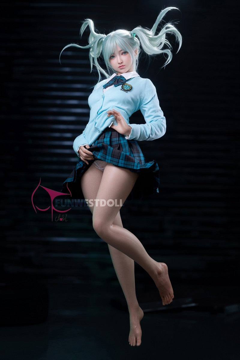 Hatsune Miko sexdukke (FunWest Doll 159cm a-cup #041S silikon)