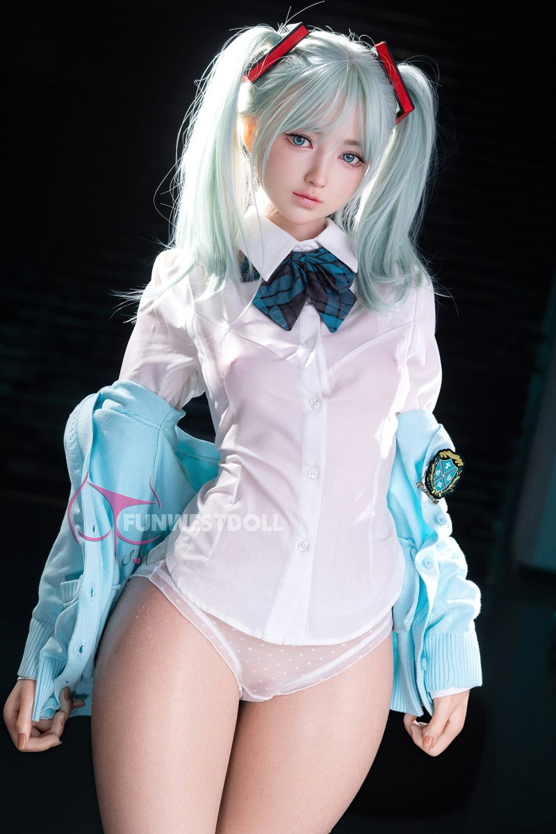Hatsune Miko sexdukke (FunWest Doll 159cm a-cup #041S silikon)