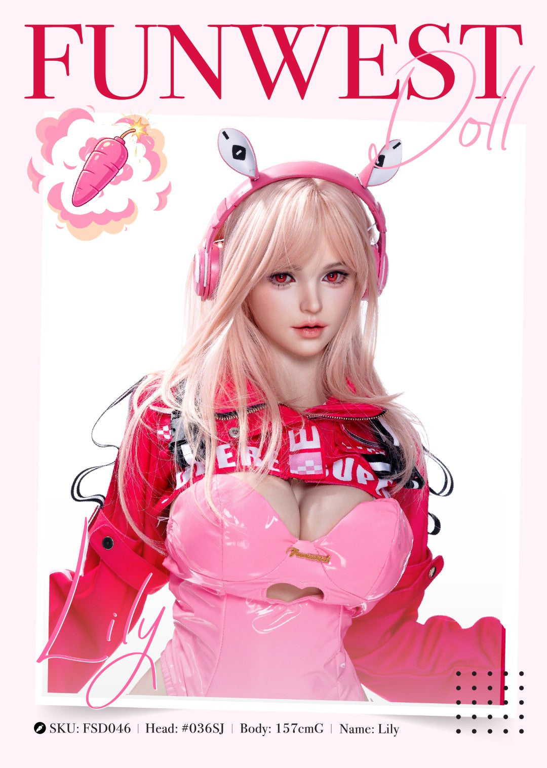 Lily sexdukke (FunWest Doll 157 cm G-cup #036SJ RST silikon)