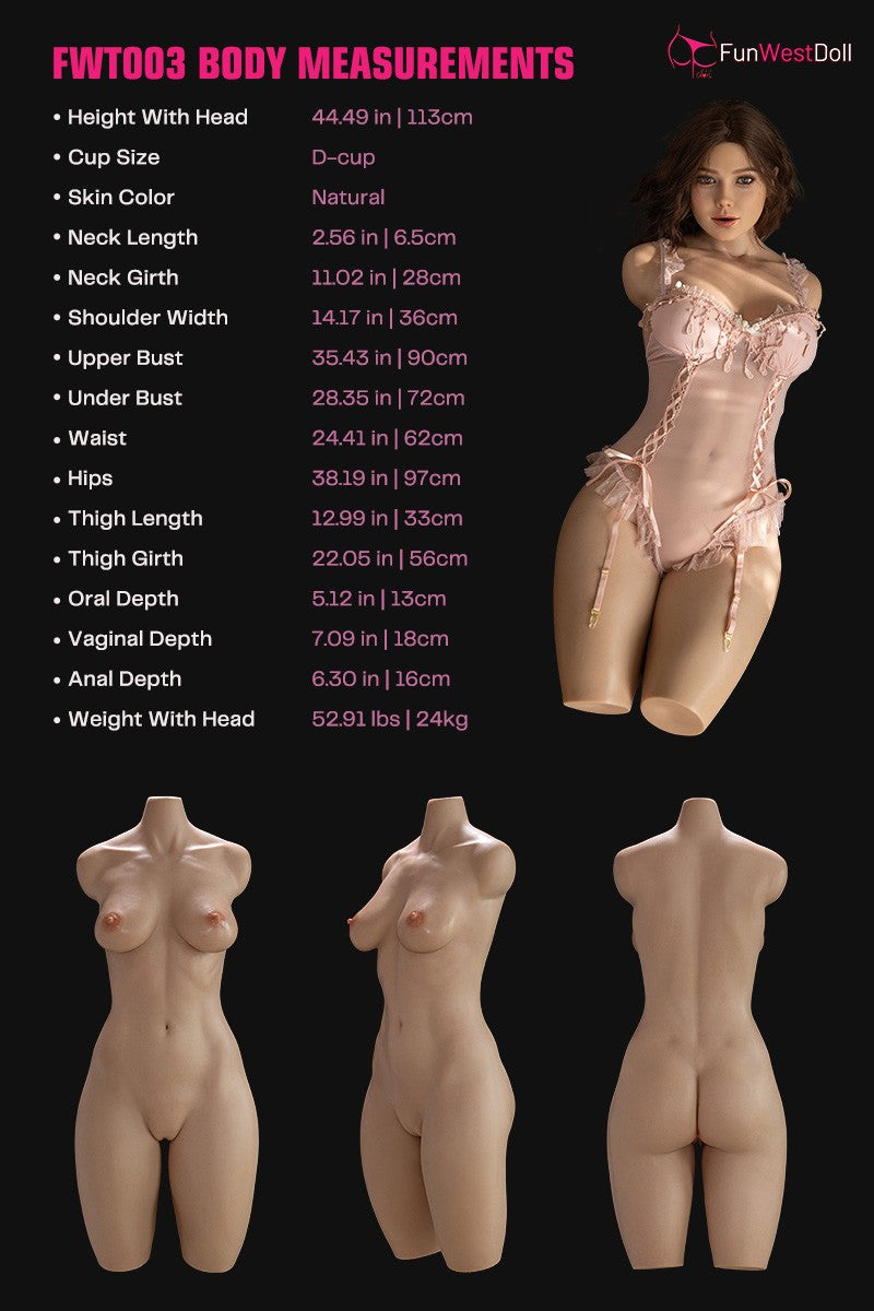 Rose Torso Sex doll (FunWest Doll 113cm D-cup #043SJ silicone)