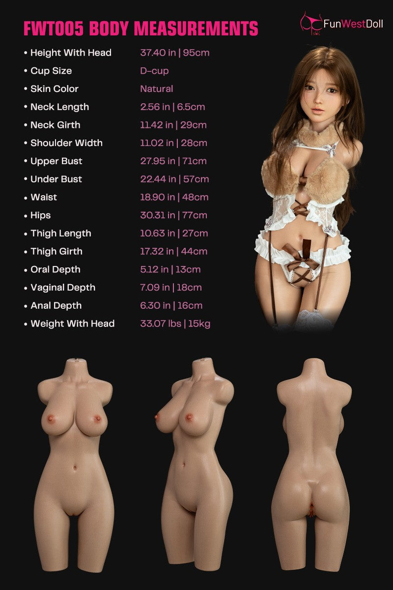 Amy Torso sexdukke (FunWest Doll 95 cm D-cup #041SJ silikon)
