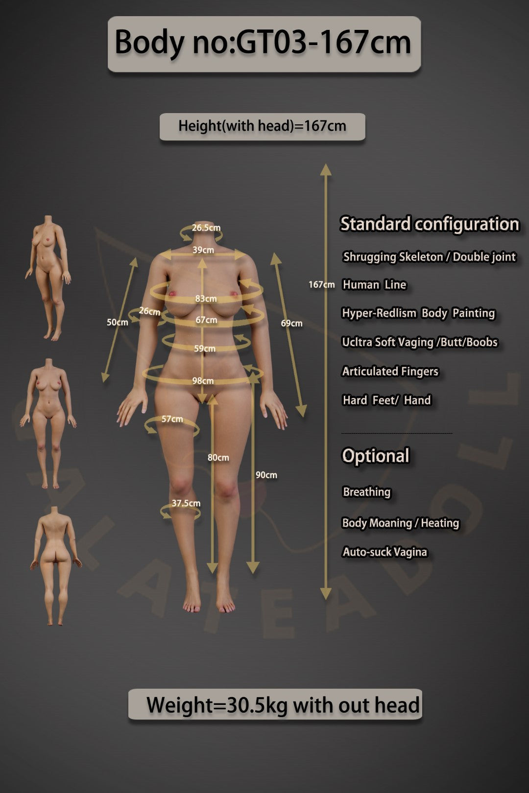 Nadia sexdukke (Galatea Doll 167 cm D-cup #044 Silikon)