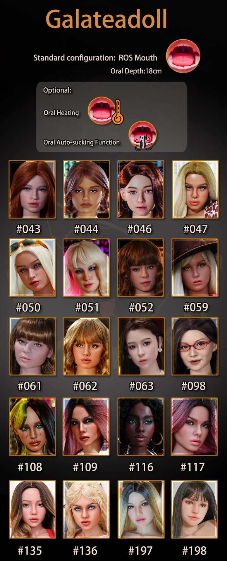 Ekstra hode (Galatea Doll Original silikon)