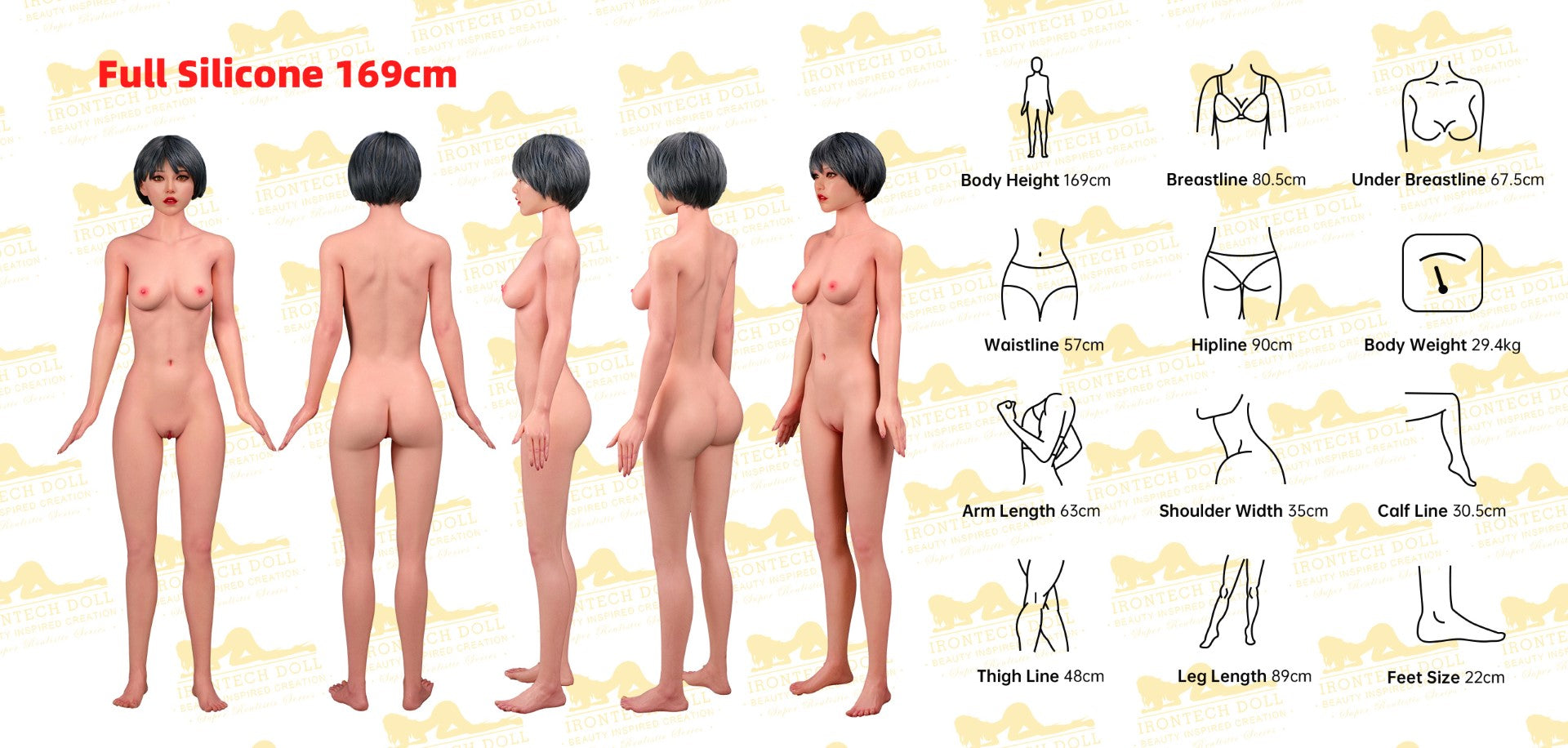 Layla sexdukke (Irontech Doll 169cm C-cup S39 silikon)