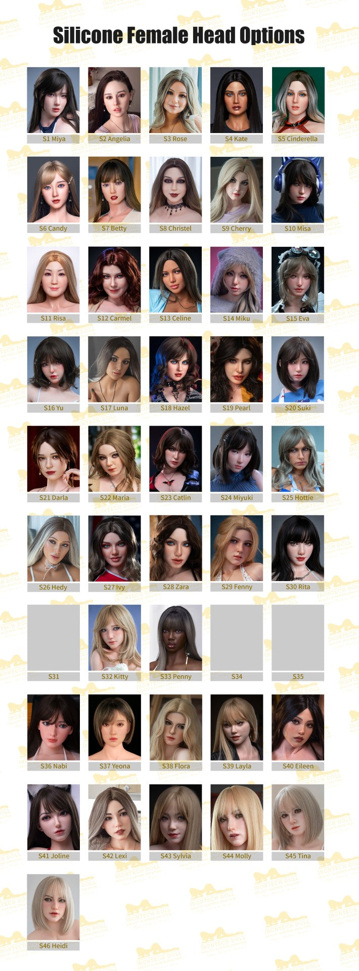 Ekstra hode (Irontech Doll Original silikon)