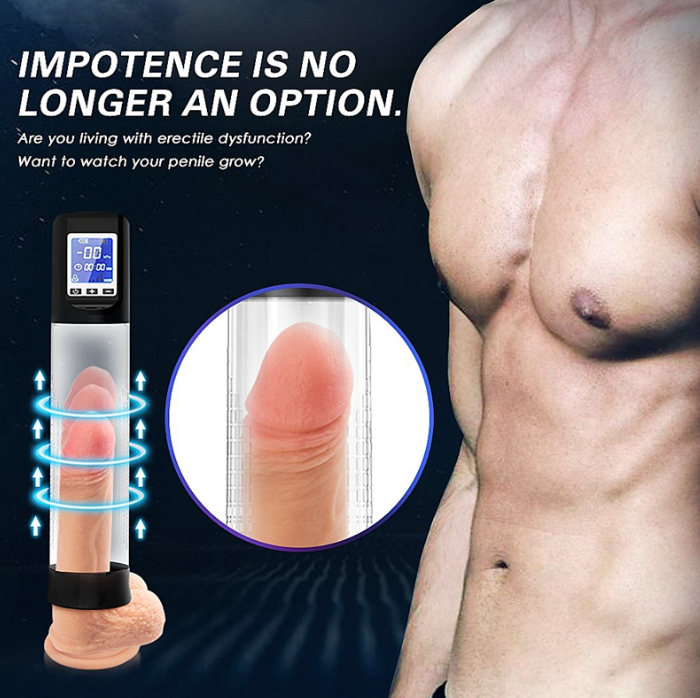 Penispumpe med vakuum og vibrasjon