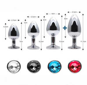 Butt plug in aluminum - set with 4 sizes