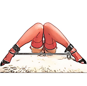 BDSM Sex Set with handcuffs, footcuffs & metal frame - Adjustable bondage kit for couples