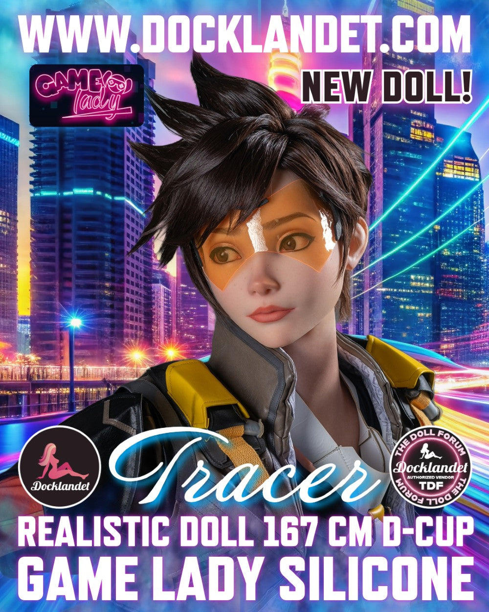 Tracer sexdukke (Game Lady 167 cm D-cup nr.29-1 silikon)