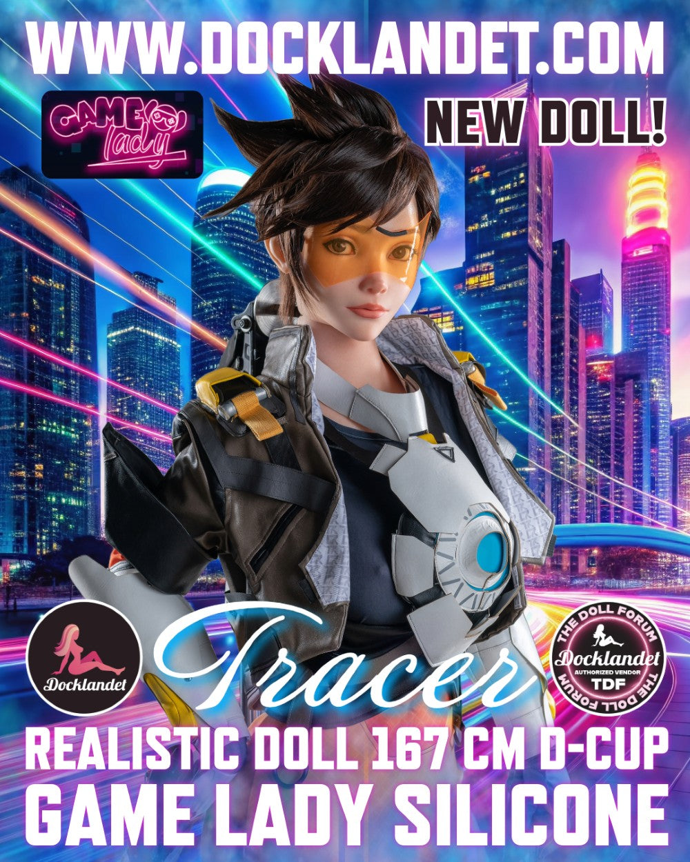 Tracer sexdukke (Game Lady 167 cm D-cup nr.29-1 silikon)