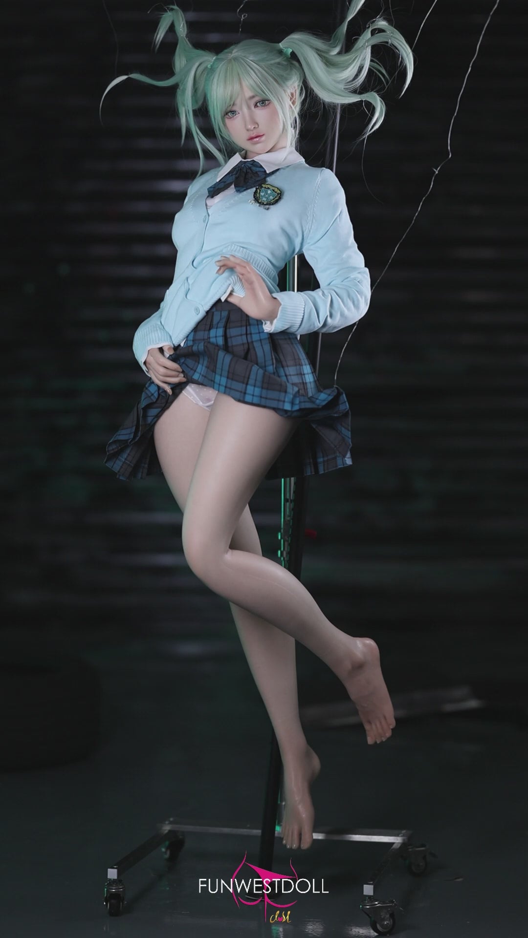 Hatsune Miko sexdukke (FunWest Doll 159cm a-cup #041S silikon)