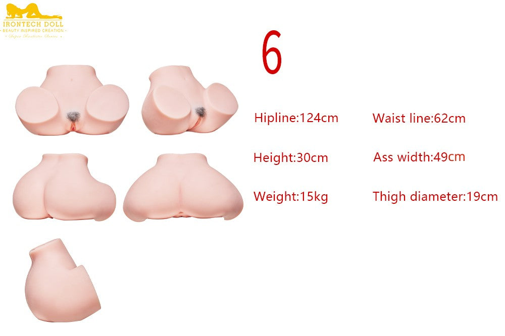 Rumpe ekstra stor krøllete sexdukke (Irontech Doll Hip 125 cm tpe)
